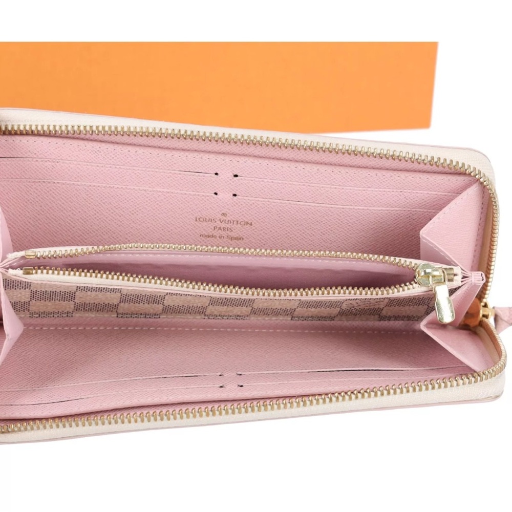 Louis Vuitton Zippy Clemence Wallet Damier White Studded N60252 Rose Ballerine - Picture 8 of 10